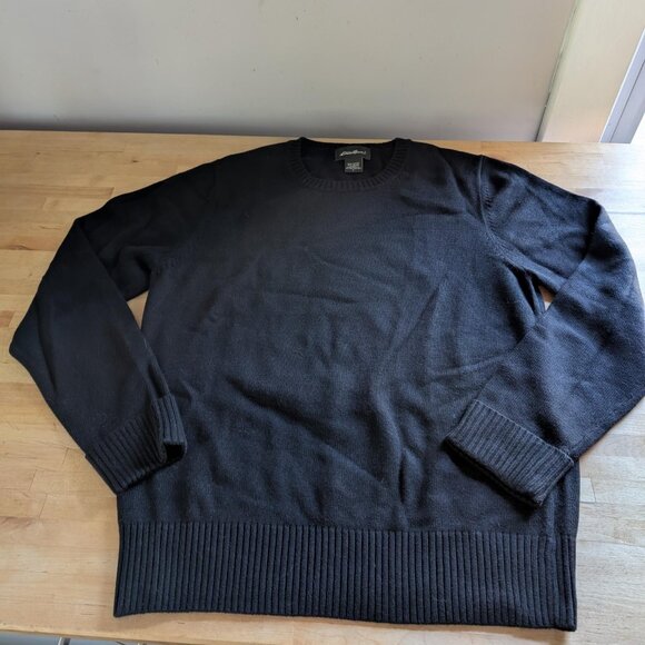 NWOT Eddie Bauer Knitted Long Sleeve Top Sweater Jersey Black Jumper - Pullover - Picture 1 of 6